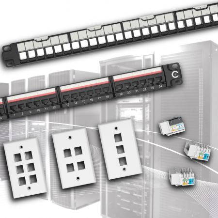 Infrastructure Cabling - Keystone Jack and patch panel can be used in data commercial building